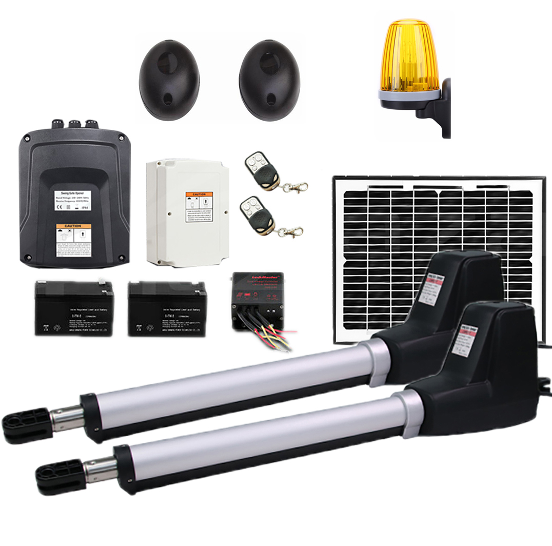 Kit D’entraînement De Portail Battant Seltex SXX300 – 400 Kg, 4 M, Avec Option Solaire, 24V
